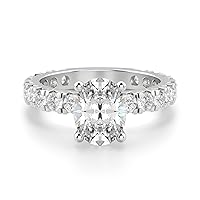 Neerja Jewels 5 CT Oval Moissanite Engagement Rings 10K 14K 18K Solid Gold Moissanite Diamond Ring 925 Sterling Silver Solitaire Engagement Wedding Ring