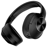 Active Noise Cancelling Headphones Wireless Over-Ear Headphones, Bluetooth Headphones, Deep Bass, Built-in Microphone, Comfortable Fit, 30 Hour Playtime, Ideal for Travel, Home, Office, Black