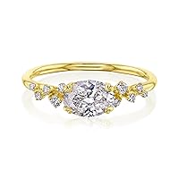 Kobelli 1.13 ct tw Romantic East-West Oval Diamond Ring