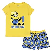 INTIMO Despicable Me Girls' Movie Minions 1 In A Minion Sleep Pajama Set Shorts