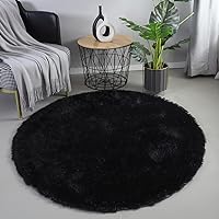 TOLORD Area Rugs for Bedroom Living Room, 6x6 Upgrade Anti-Skid Durable Fluffy Fuzzy Shag Shaggy Carpet Soft Plush Furry Bedside Rug, Indoor Floor Rug for Kids Girls Boys for Nursery/Living Room