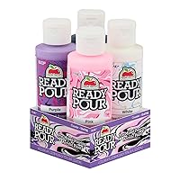 Apple Barrel Cosmic Pre-Mixed Set, Set of 4 Fluid Ready Pour Paints Perfect for DIY Arts and Crafts Projects, 13475E