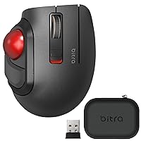 ELECOM Bitra Small Travel Trackball Mouse with Case, 2.4Ghz USB Wireless, Thumb Control, Silent Mouse Click, Ergonomic Design, 5 Programmable Buttons