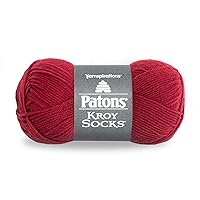 Patons Kroy Socks Yarn - (1) Gauge - 1.75 oz - Red - For Crochet, Knitting & Crafting