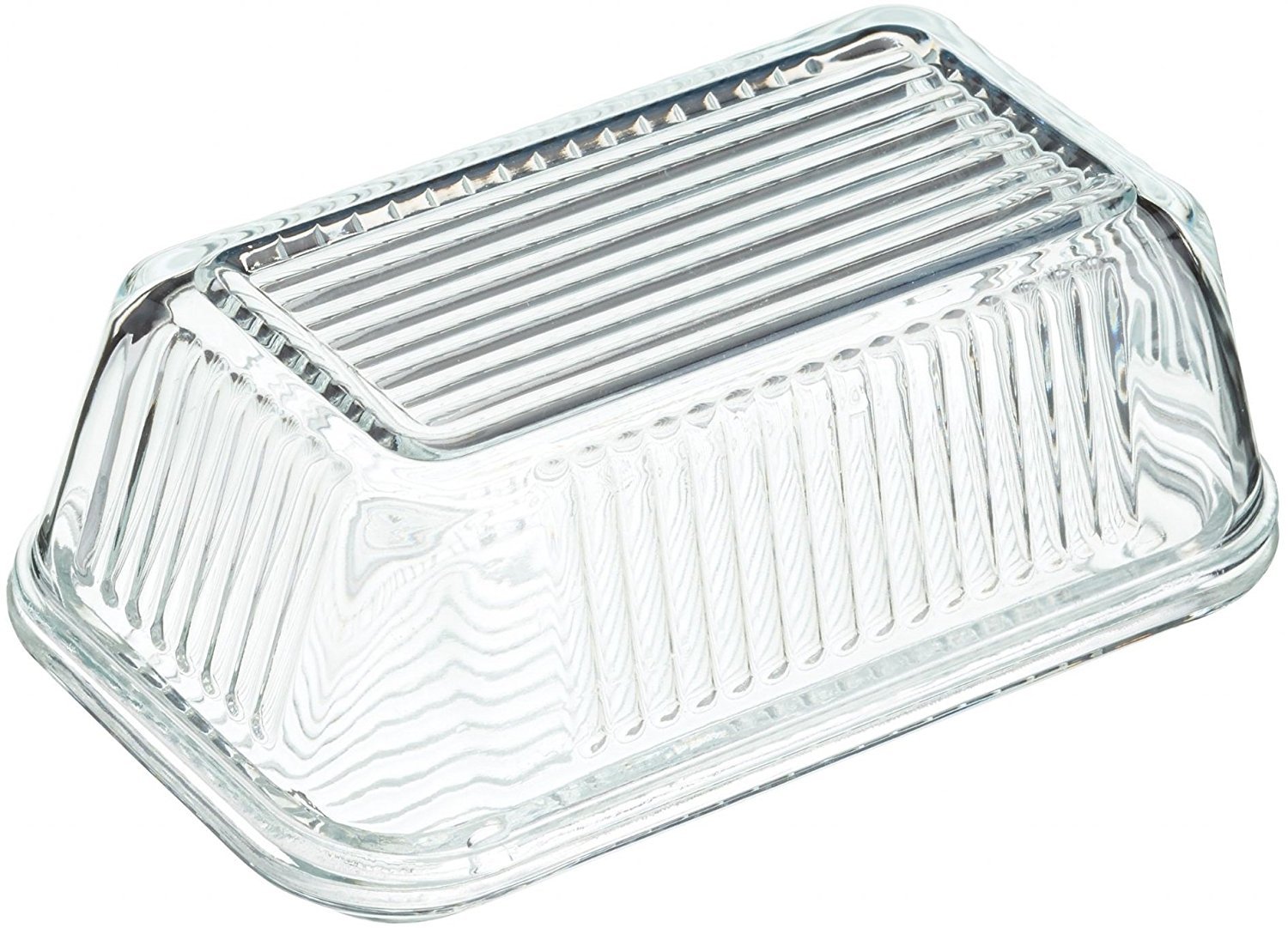 Circleware Farm Glass Butter Dish with Glass Lid, Multi-Purpose Preserving Serving Dessert Dish Tray, 6.75