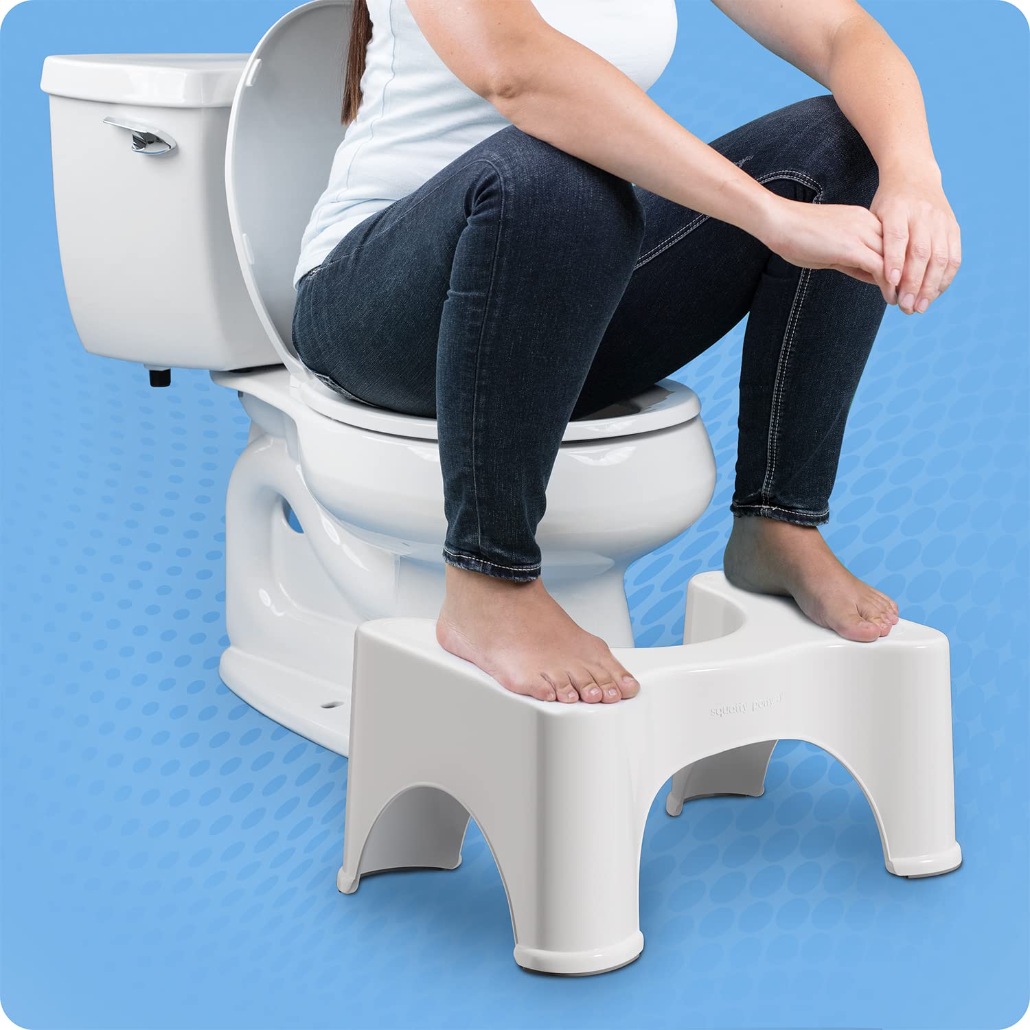 Squatty Potty The Original Bathroom Toilet Stool Height, White, 9 Inch (Pack of 1)