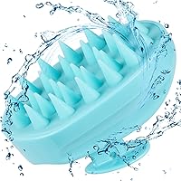 Scalp Massager, Shampoo Brush Hair Scrub Brush for Wet and Dry Hair, Soft Silicone Bristles Head Massager Clean Hair, Reduce Dandruff, Massage Scalp, Promote Hair Growth, Blue