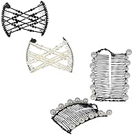 Hairzing 2 Pack Banana Hair Clips for Women - 2 Pack Handmade Stretchy Hair Clips for Women - Snug & Comfortable Hair Banana Clip Hold Hair All Day - Clincher Comb Tool for Thin, Fine, Thick Hair