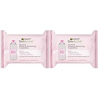 Micellar Facial Cleanser & Makeup Remover Wipes, Gentle for All Skin Types (25 Wipes), 2 Count (Packaging May Vary)