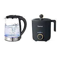 TOPWIT Glass Electric Kettle & 1.2L Small Rice Cooker