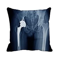 Throw Pillow Cover X Ray Scan of Hip Joints Orthopedic Replacement Total 16x16 Inches Pillowcase Home Decorative Square Pillow Case Cushion Cover