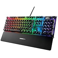SteelSeries Apex Pro Mechanical Gaming Keyboard, Adjustable Actuation Switches, OLED Display, Red Switches, German QWERTZ Layout
