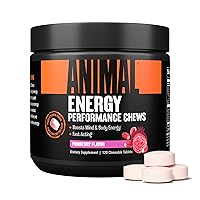 Animal Energy Chews, Fast Acting Energy with Caffeine, Nootropics and Sea Salt for Focus and Pre Workout - Convenient and Delicious Chews Format