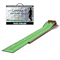 Loowoko Indoor Putting Green with Ball Return, Golf Practice Training Equipment Putting Mat for Home Office