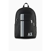A | X ARMANI EXCHANGE Large Color Black AX Zip Backpack, Nero