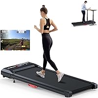 Walking Pad Treadmill, Upgraded Up to 6% Incline Walking Pad, Voice Controlled Under Desk Treadmill 300+LB Capacity Work with ZWIFT KINOMAP, Only 39LBS Portable Treadmill for Home,Office,Apartment