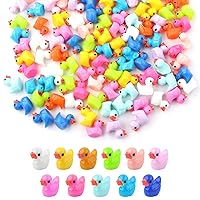 Mini Resin Ducks Decoration, Miniature Ducks Small Rubber Bath Duck Tiny Duck Figures Accessories for Craft Home Prank Games Dollhouse School Party Supplies(11 Colors)