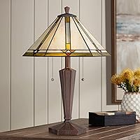 Robert Louis Tiffany Landford Traditional Mission Tiffany Style Accent Table Lamp 22.5