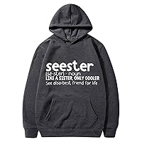 Women's Sweatshirt Long Sleeve Letter Printed Trendy Oversized Hoodies T Shirts Teen Girl Pullover Tops with Pocket