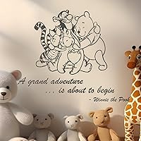 Winnie Pooh & Friends - A Grand Adventure is About to Begin Quote Baby Room Wall Decal- Decal for Baby's Room (Wide 22