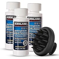 Hair Loss Treatments for Men Bundle. Kirkland Minoxidil 5% Hair Regrowth Topical Solution Plus A Silicone Hair Scalp Massager for Hair Growth & Dandruff Removal. Ultimate Hair Recovery Kit by NSPARK.
