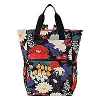 Tropical Florals Red White Diaper Bag Backpack for Baby Boy Girl Large Capacity Baby Changing Totes with Three Pockets Multifunction Baby Nappy Bag for Playing
