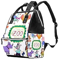 Zoo Animals Diaper Bag Backpack Baby Nappy Changing Bags Multi Function Large Capacity Travel Bag