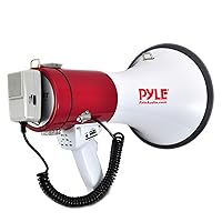 Portable Megaphone Speaker PA Bullhorn-Built-in Siren, 50W Adjustable Volume Control &1200 Yard Range-Ideal for Any Outdoor Sports,Cheerleading Fans & Coaches or for Safety Drills - PMP52BT