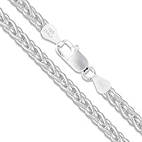 Sterling Silver Wheat Chain 1.5mm 1.9mm 2.6mm 3.4mm 4.4mm 5.1mm 6mm 8mm Solid 925 Italy New Foxtail Spiga Necklace