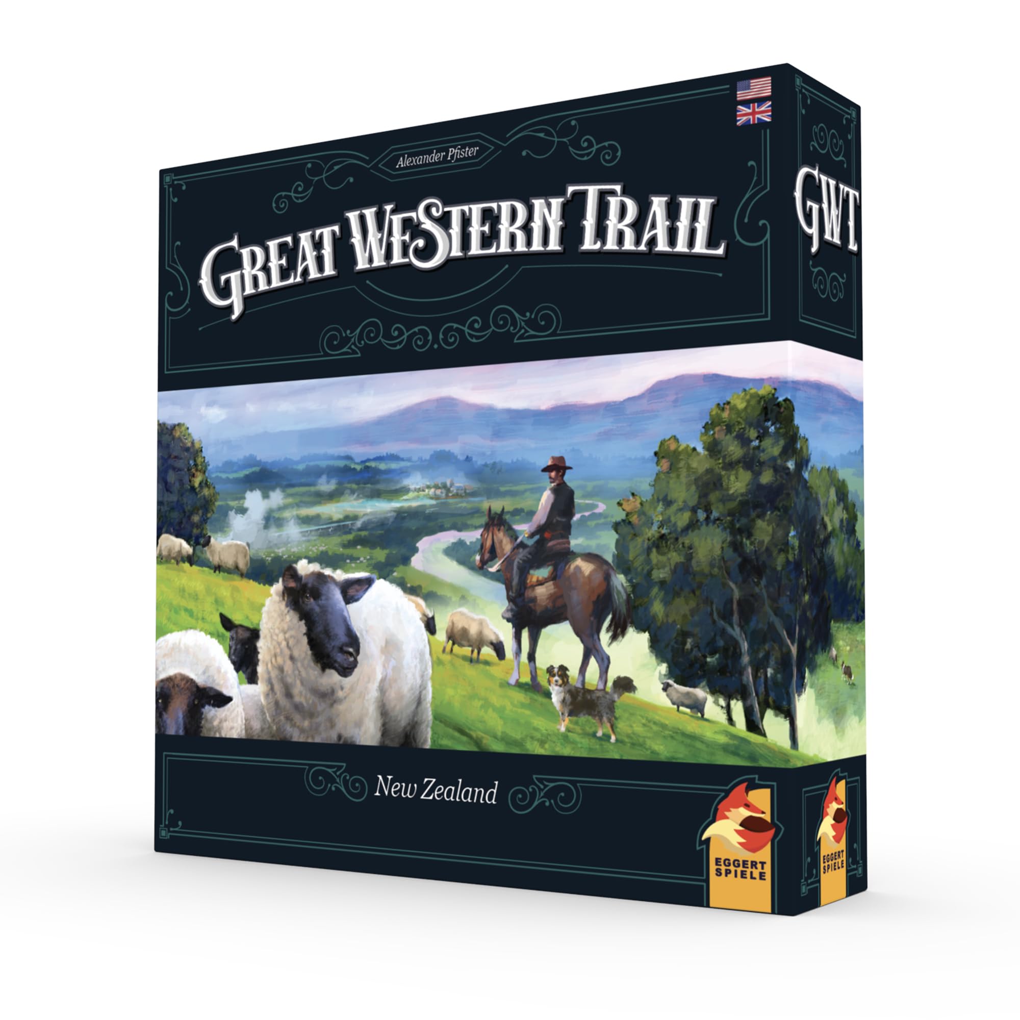 Great Western Trail 2nd Edition New Zealand Board Game - Cowboy Themed Strategy Game for Kids and Adults, Ages 12+, 1-4 Players, 70-150 Minute Playtime, Made by Eggertspiele