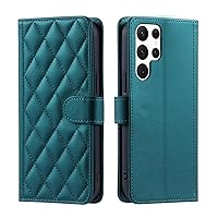 Wallet Multi-Card Magnetic Flip Leather Case for Samsung Galaxy S24 Ultra S23 FE S22 Plus S21 S20 S10 S9 S8 Note 20 10 Lite 9 8,Green,for Note 20 Ultra