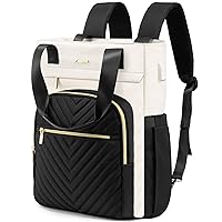 LOVEVOOK Laptop Backpack for Women, 15.6 Inch Work Business Laptop Bag, Wide Top Open Teacher Nurse Bag with USB Port, Waterproof Computer Backpack Purse for travel
