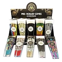 Beautiful Burns, Pre-Rolled Cones 8 Pack Counter Display Box (Black Mix 1)