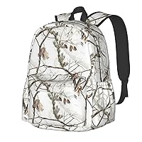 White Tree Camo Printed Casual Daypack with side mesh pockets Laptop Backpack Travel Rucksack for Men Women