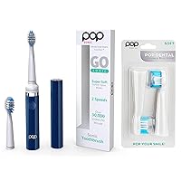 Pop Sonic Electric Toothbrush (Navy Blue) + Bonus Pack - Travel Toothbrushes w/AAA Battery | Kids Electric Toothbrushes with 2 Speed