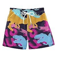 Dinosaur Boys Swim Trunks Swim Beach Shorts Baby Kids Swimwear Board Shorts Beach Essentials Hawaii Vacation,2T