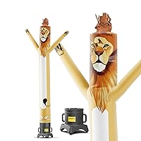 LookOurWay Air Dancers Inflatable Tube Man Set - 10ft Tall Wacky Waving Inflatable Dancing Tube Guy with 12-Inch Diameter Blower - Mascot Character Animal Themed - Lion