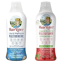 MaryRuth’s Liquid Multimineral Coconut & Liquid Multivitamin Strawberry Bundle | Sleep Support | Magnesium, Calcium & MSM, NO Melatonin | Vegan Vitamin A, B, C, D3, E, K2 + Zinc + Elderberry