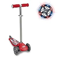 Radio Flyer Lean 'N Glide Scooter with Light Up Wheels Vehicle (549X), Red