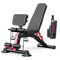 Adjustable Weight Bench - Utility weightBenches for Exercise, Free Installation Design for Portable Fitness Strength Training Equipment at Home Gym