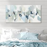 7Fisionart Abstract Navy Blue and Grey Canvas Wall Art Painting for Living Room Picture Artworks for Bedroom Office Wal Decor Framed Ready to Hang 40