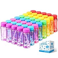 40 Pack 2oz Mini Bubble Bottle Bulk, Bubble Blower Set for Kids, Colorful Bottle of Bubble Solution, Novelty Summer Toy for Toddlers, Birthday Bubble Themen Party Favor Toy