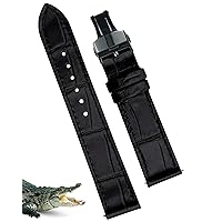 Slim Alligator Leather Watch Band Men Quick Release Flat Crocodile Replacement Wristwatch Unpadded Strap 18mm 19mm 20mm 21mm 22mm