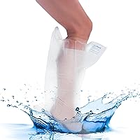 Waterproof Half Leg Cast & Bandage Protector - L25 Size - Reusable, SkidSafe - Safe for Bath, Shower & Pool - Skin-Friendly, Easy to Use - Watertight Seal for Showering - Non-Slip Sole