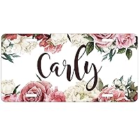 Personalized License Plate Floral Roses Pretty Pink Accent License Plate Car Auto Tag Aluminum PLP
