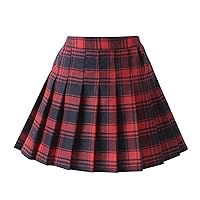 Women's & Girls' Pleated Plaid Mini Skirt School Girl Skirts Skorts Mom and Daughter Matching Outfits