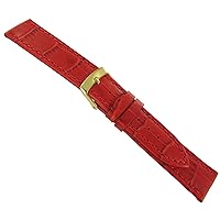 24mm Genuine Leather Alligator Grain Lightly Padded Stitched Matte Red Watch Band Regular 2269