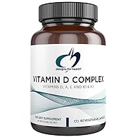 Designs for Health Vitamin D Complex - 2000 IU VIT D3 with Vitamins A, E (tocopherols + tocotrienols), K (K1 + K2) - Bone + Immune Support Supplement - Non-GMO + No Soy (60 Capsules)
