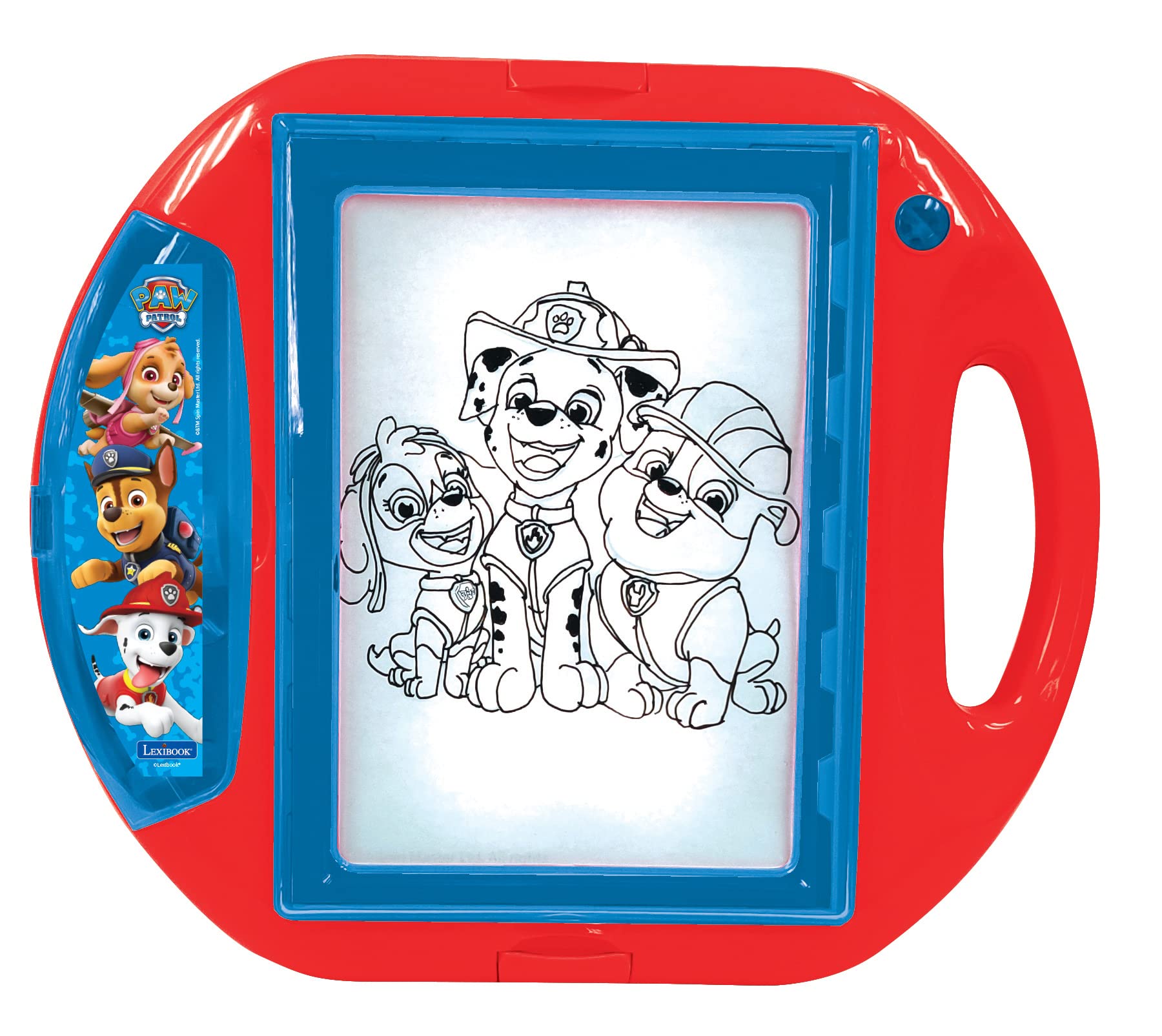 Lexibook Paw Patrol, Drawing Projector, 4 tampons, 10 templates, Lighting Screen, 1 Pen Included, Artistic and Creative Toy for Girls and Boys, Red/Blue, CR310PA