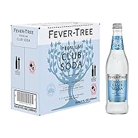 Fever Tree Club Soda - Premium Quality Mixer - Refreshing Beverage for Cocktails & Mocktails. Naturally Sourced Ingredients, No Artificial Sweeteners or Colors - 500 ML Bottles - Pack of 8